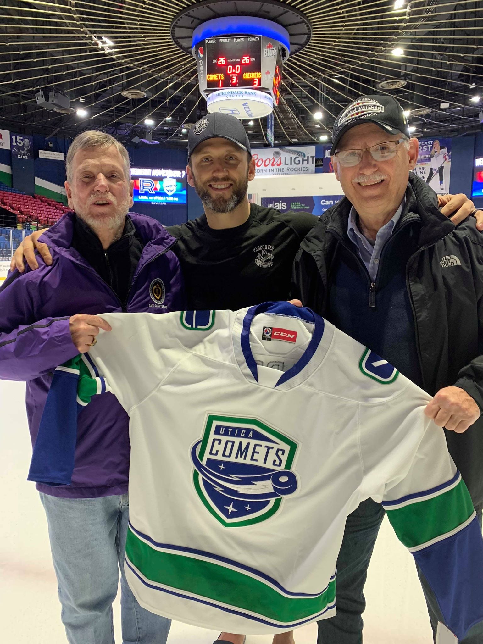 Comets recognized as first Purple Heart Hockey Club