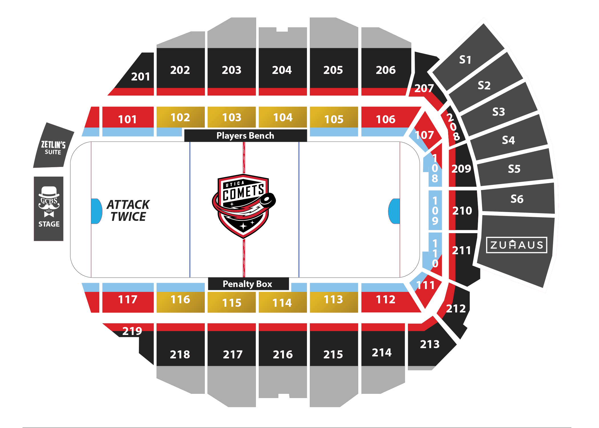 Seating Chart Utica Comets Official Website